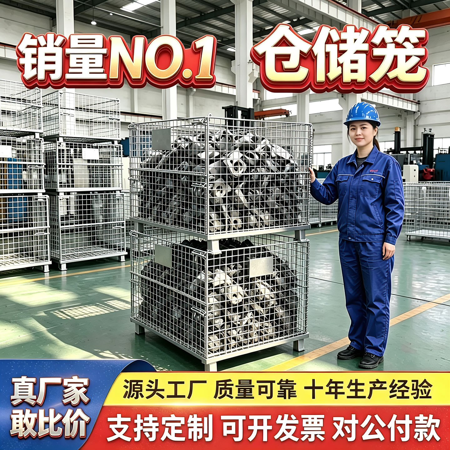 森久折叠式仓储笼周转箱坚固耐用图片