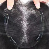 许昌瑞士网假发头顶补发片全真人发丝全手工织随意分缝夏季 轻薄款