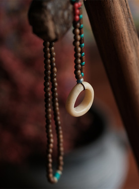 复古百搭毛衣链天然牛骨毛衣链