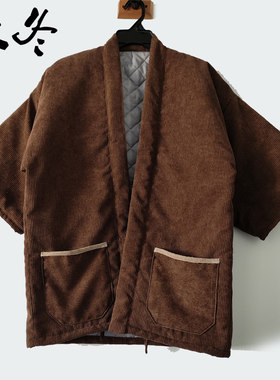 秋冬条绒加厚半缠和服