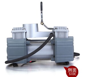 新1362大功率汽车充气泵车载打气泵电动双缸金属充气泵带灯