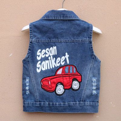 男童牛仔马甲洋气春秋