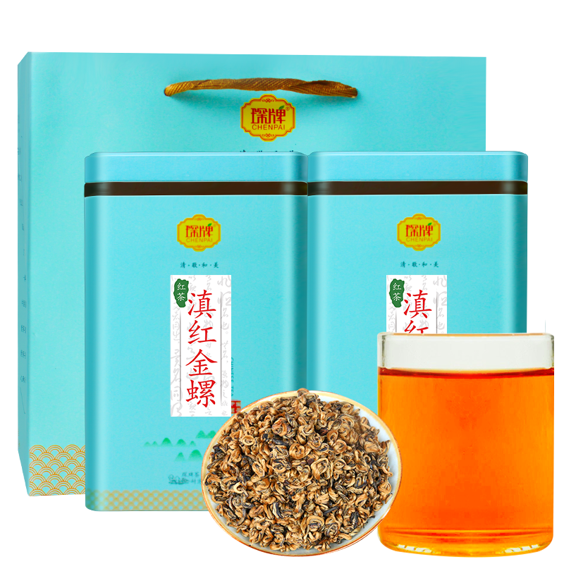 琛牌 茶叶 滇红茶金螺500克 云南古树滇红金螺茶金芽 蜜香浓郁