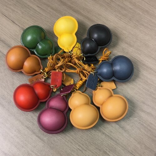 头层牛皮福禄包挂件真皮手工葫芦包宠情侣礼物书包车载挂饰文玩