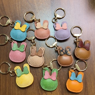 阿拉斯加Mbox牛皮小兔子挂件钥匙扣包挂稀有皮包挂钥匙扣包挂件