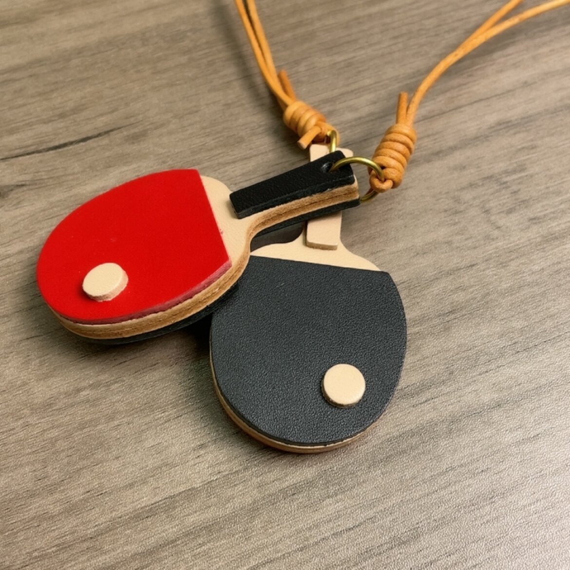 头层牛皮乒乓球拍包包挂件挂饰真皮饰品手工皮具钥匙扣潮