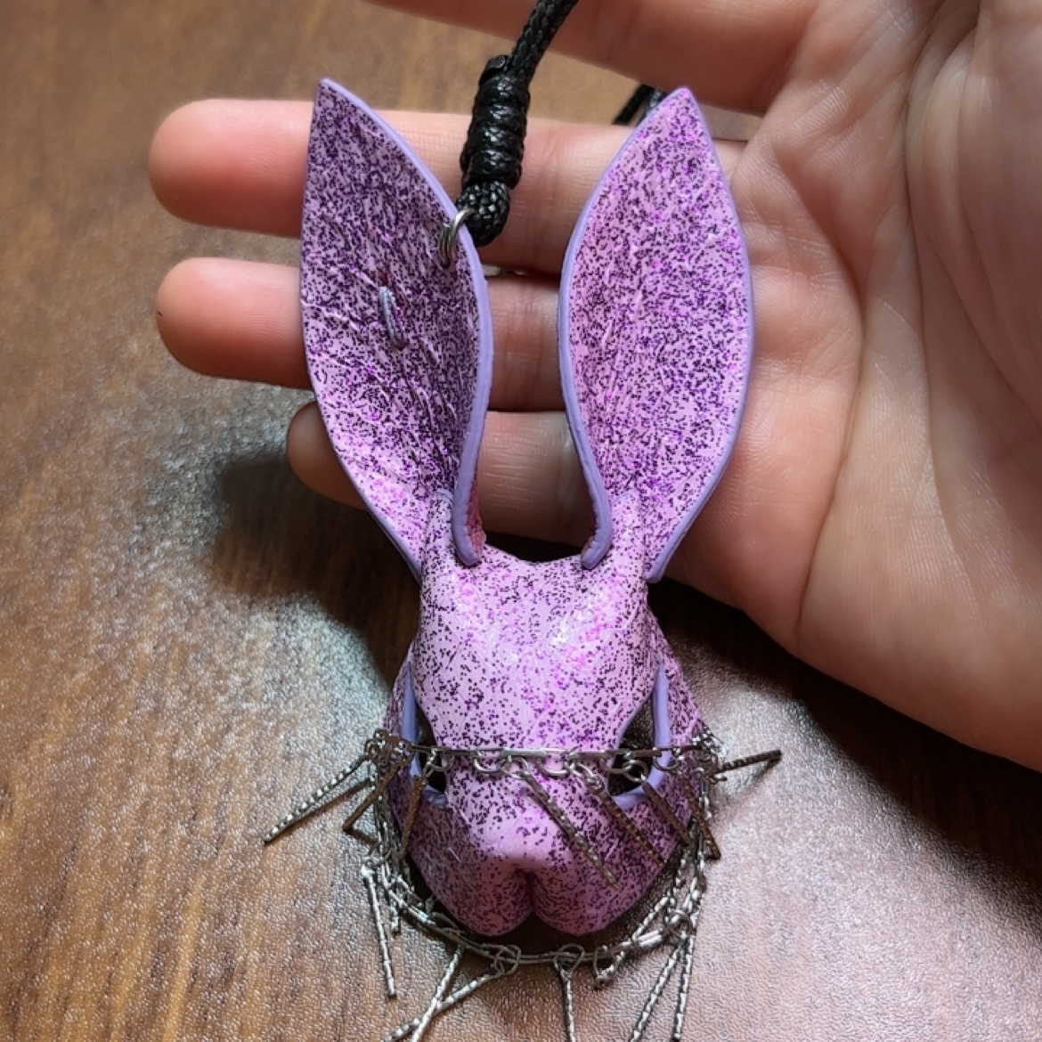 蛇皮头层牛皮真皮兔子面具挂件钥匙扣包挂稀有皮包挂钥匙扣包挂件