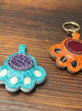 Mbox牛皮真皮小猫爪书包挂件礼物创意小饰品包包背包皮质挂饰配饰