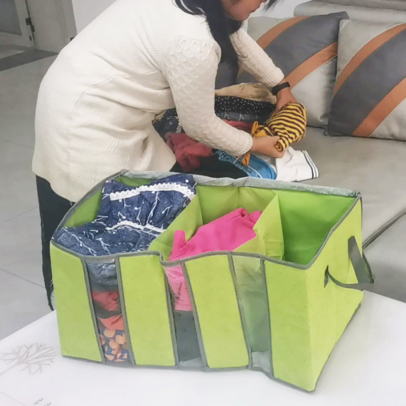 分隔式储衣箱装衣服收纳袋衣物整理箱子放柜子里格盒分区容纳袋子