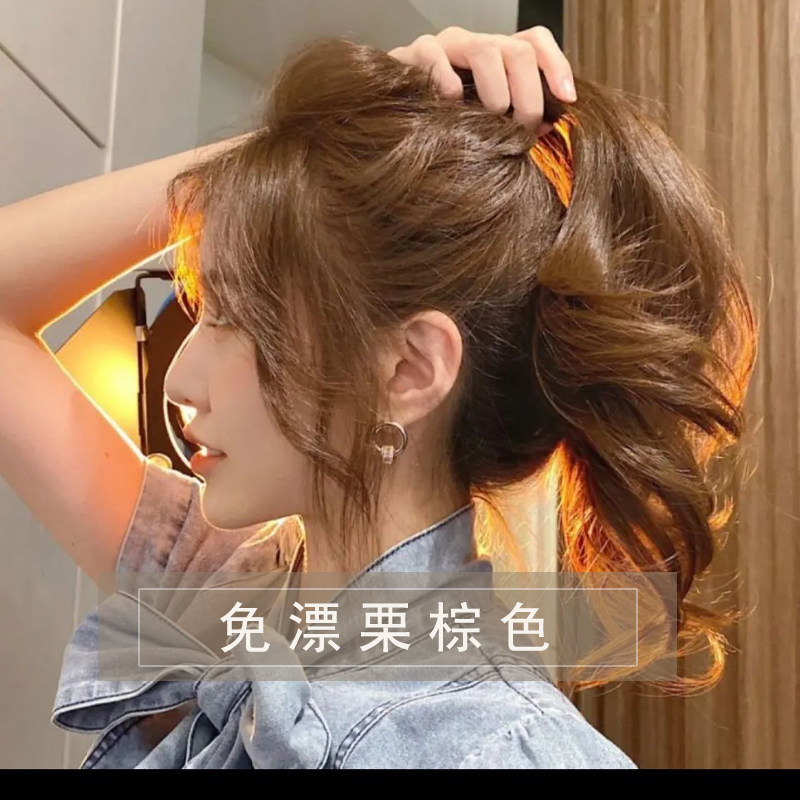 拍1发2】遮盖白发在家自己染发剂纯2023流行色植物染发膏栗棕色女