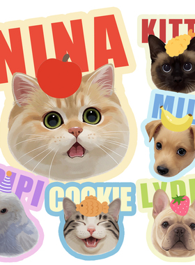 手绘宠物猫咪狗狗写实油画风q版动物猫猫漫画画像定制照片电子稿