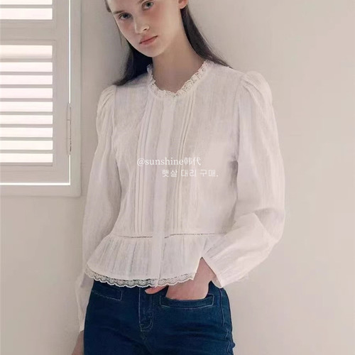 正品Rolarola蕾丝花边白色衬衫女