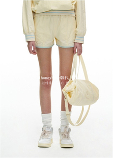 韩代潮牌grove半拉链外套 休闲运动短裤 防水料撞色松紧腰安全裤