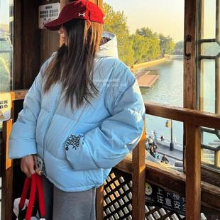 韩代潮牌rest and recreation新款RR连帽羽绒服刺绣保暖夹克外套