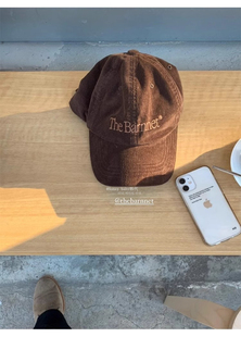 韩代潮牌 The Barnnet23秋冬新款软顶八奶灯芯绒帽子鸭舌帽棒球帽