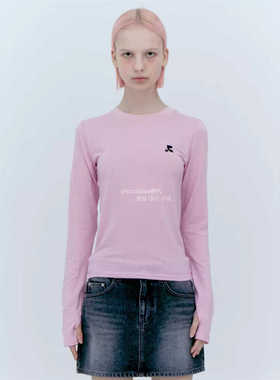 韩代潮牌 Rest And Recreation设计师logo印花修身显瘦长袖T恤女