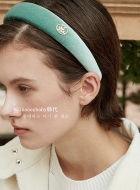 韩代潮牌MARITHE FRANCOIS GIRBAUD糖果色标志天鹅绒复古头箍发箍