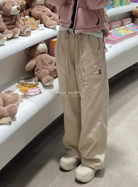 韩代潮牌Rest And Recreation灯芯绒 RR标直筒裤男女抽绳 阔腿裤