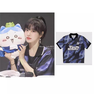 韩代潮牌yeseyesee宁艺卓同款Football美式足球衣运动宽松短袖T恤