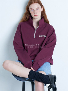 拉链POLO领加绒卫衣男女休闲ins 韩代潮牌PONYTAI林允儿朴彩英同款