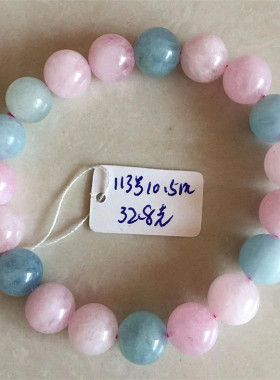 海蓝宝糖果色单圈水晶天然摩根石