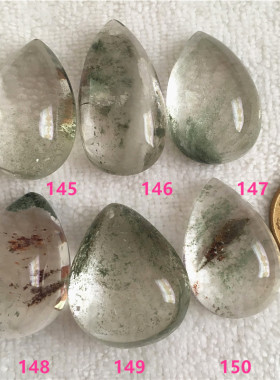 天然红绿幽灵吊坠水晶景石一物一图