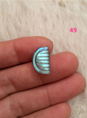 拉长石炫彩蓝光饰品情侣吊坠