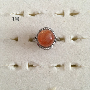 强猫眼浓艳超闪天然金草莓晶金太阳石戒指纯银镶嵌活口