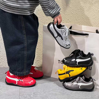 儿童皮面保暖加绒德训鞋运动鞋