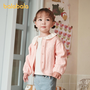 秋装 巴拉巴拉balaOne宝宝外套女童上衣儿童2025新款 甜美百搭刺绣