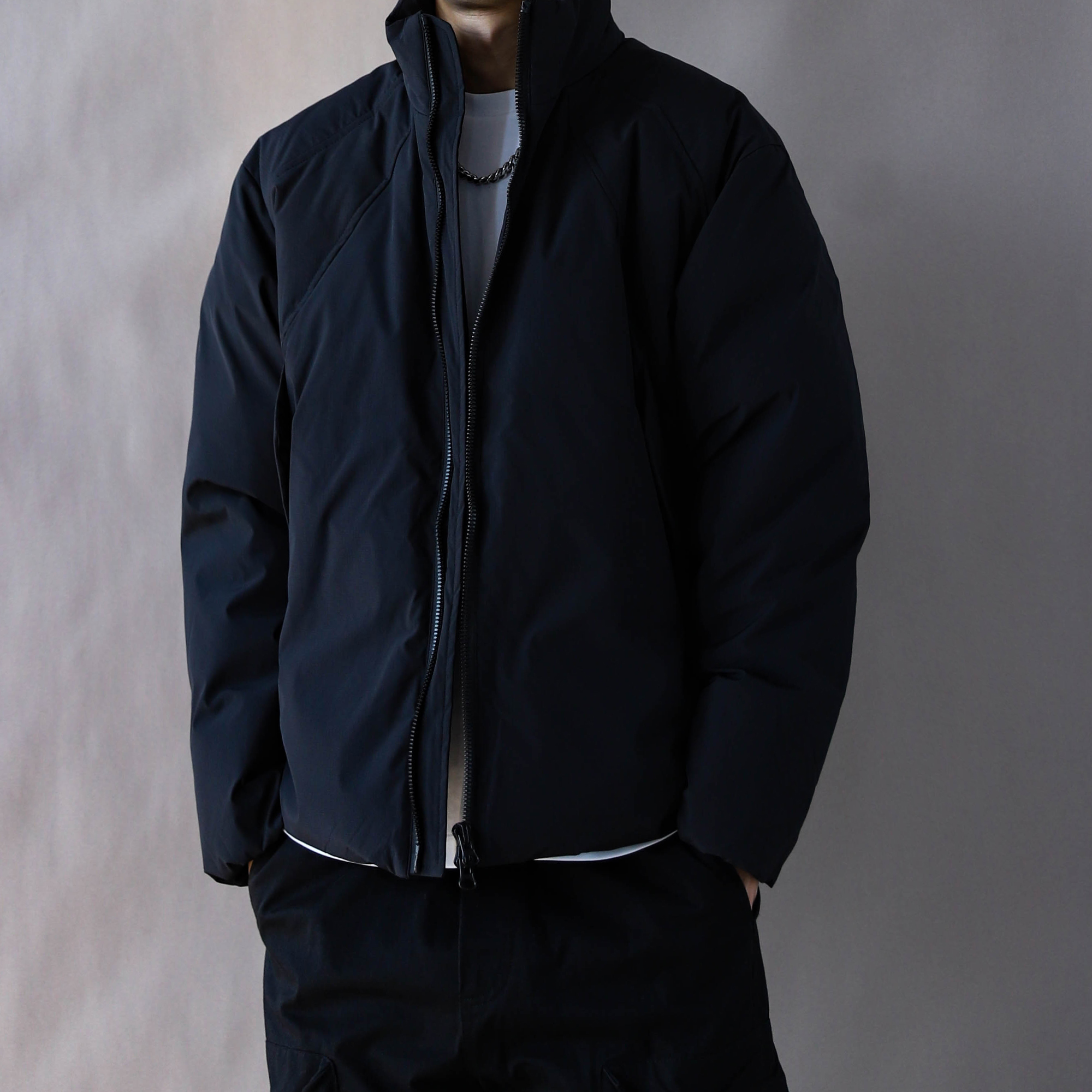 羽绒服男款美式复古立领冬季加厚保暖外套男款黑色宽松上衣新款