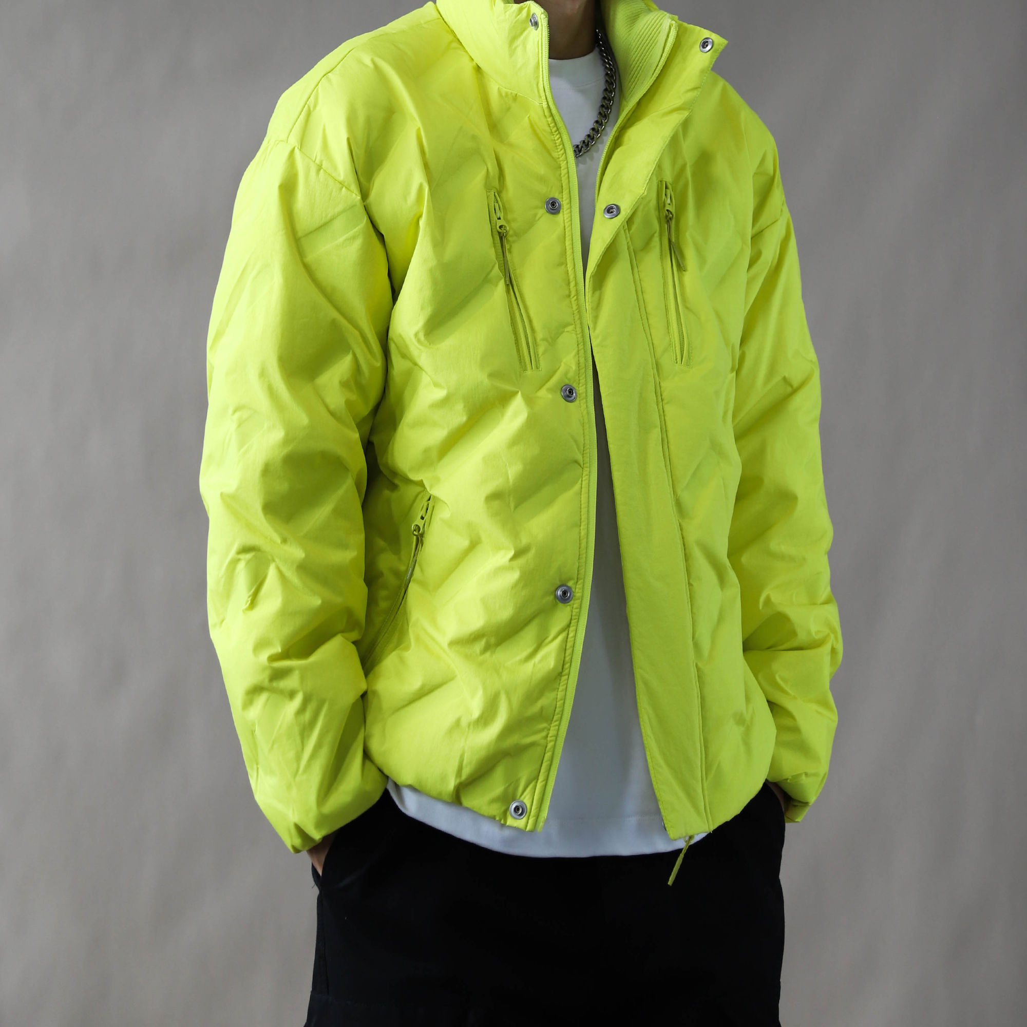 90白鸭绒羽绒服男款冬季2025新款立领外套宽松大码加厚高品质黄色