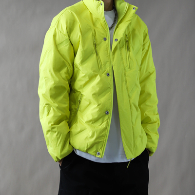 90白鸭绒羽绒服男款冬季2025新款立领外套宽松大码加厚高品质黄色