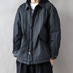 美式复古连帽男款秋冬季2025外套青年黑色宽松上衣新款棉衣棉服