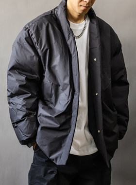 加厚冬季纯色V领复古棉服