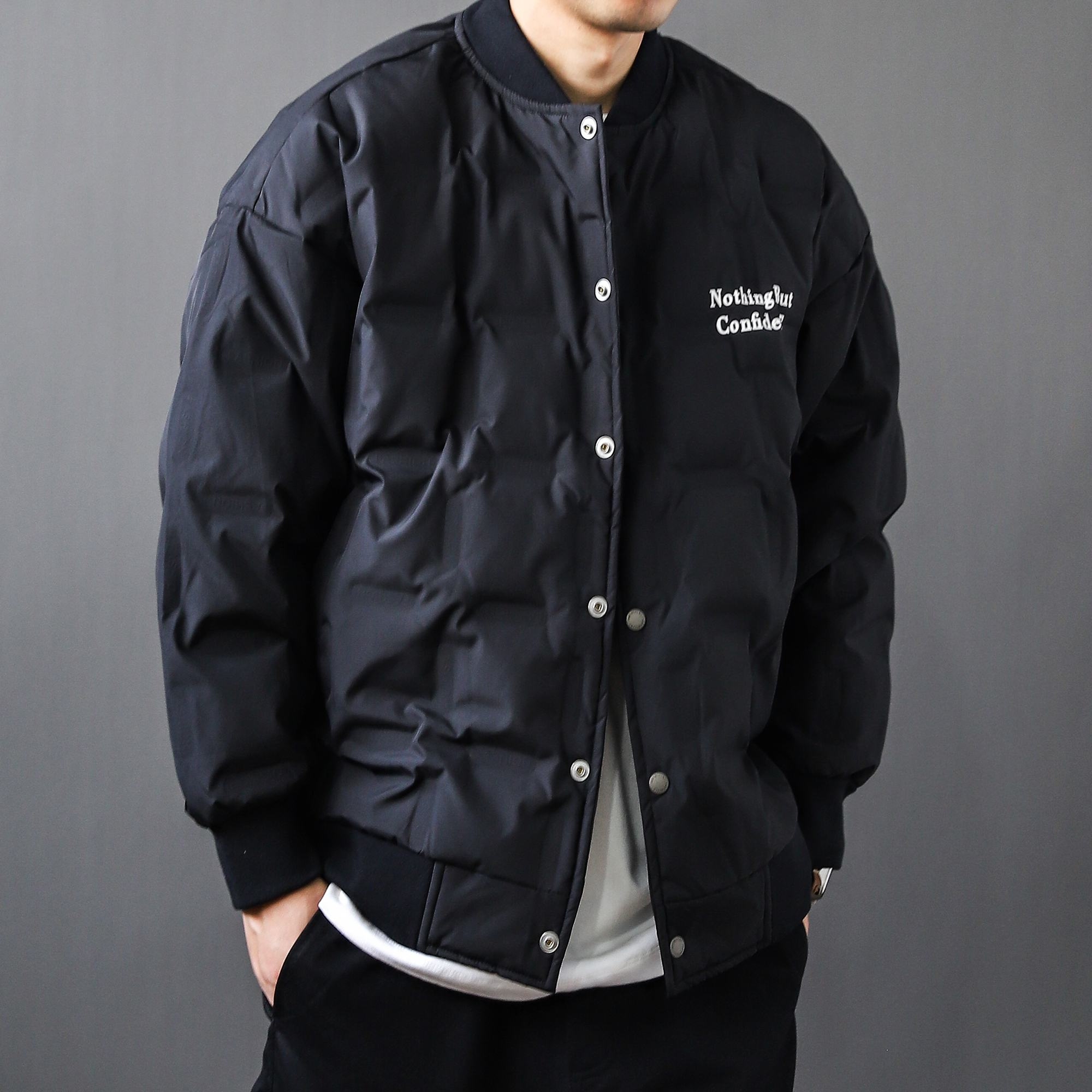 冬季新款棒球领羽绒服宽松