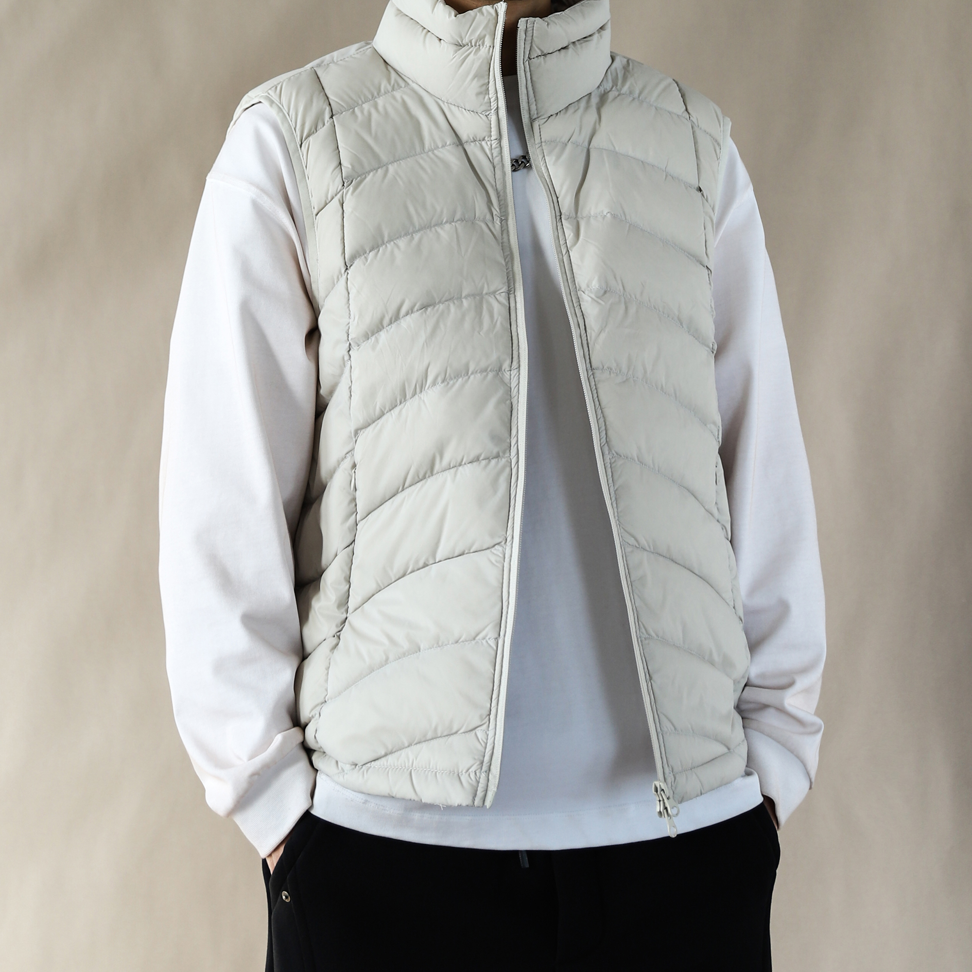 2025新款立领羽绒马甲男冬季保暖白鸭绒轻薄无袖背心加厚外套上衣