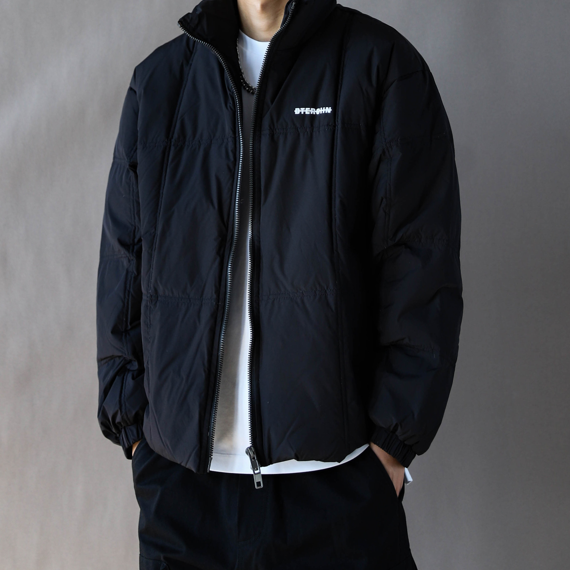 美式复古立领羽绒服男款冬季宽松休闲2025新款潮牌外套男黑色保暖,男装,羽绒服,淘宝优惠券,粉丝福利购,淘宝优惠卷