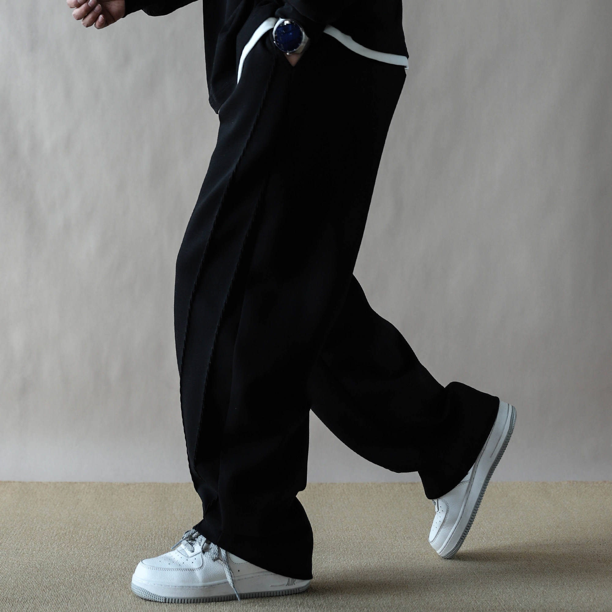 高品质工装风宽松直筒长裤男黑色百搭休闲裤简约2026运动卫裤春秋,男装,休闲裤,淘宝优惠券,粉丝福利购,淘宝优惠卷