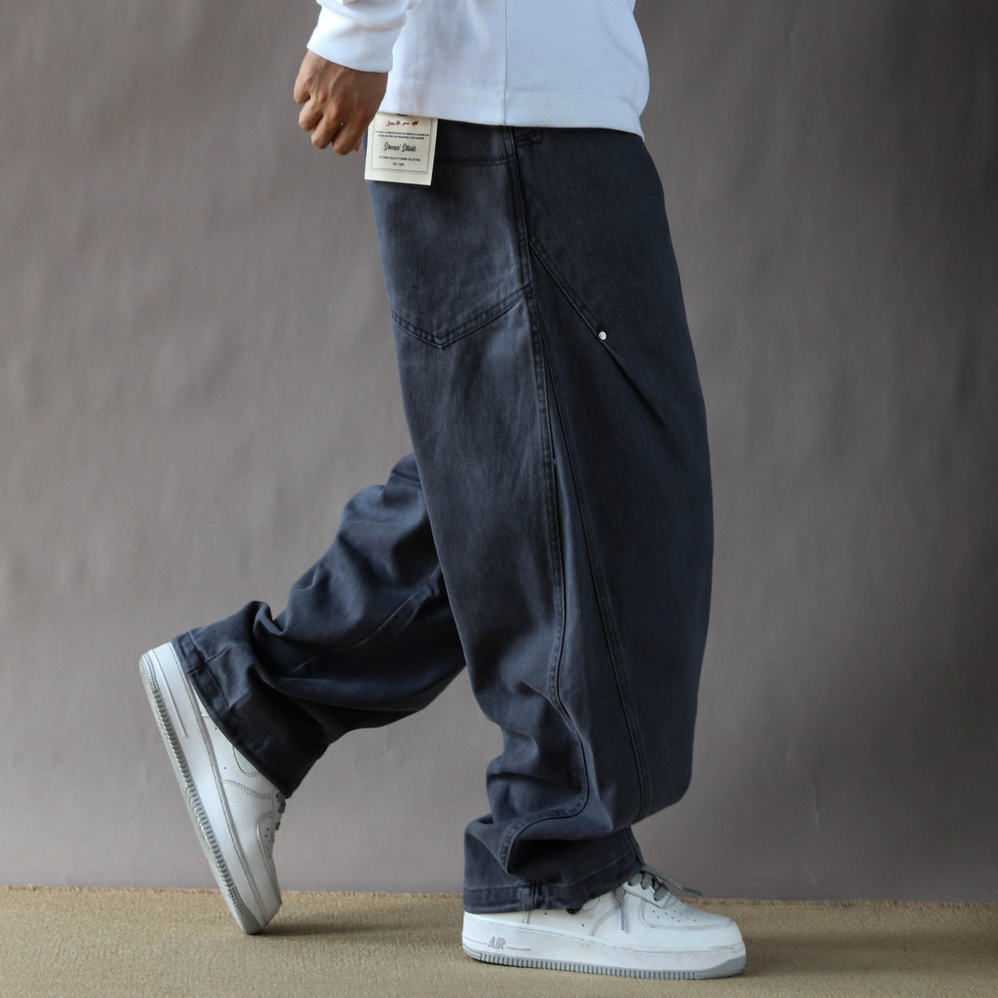 美式复古重磅工装裤男加绒加厚宽松休闲2025新款长裤直筒阔腿裤,男装,休闲裤,淘宝优惠券,粉丝福利购,淘宝优惠卷
