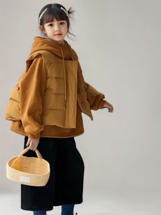 女童秋冬春马甲套装儿童宽松保暖加绒卫衣加厚休闲外套加棉两件套