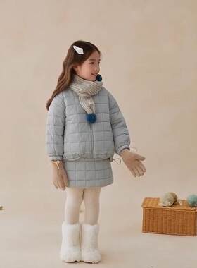 女童棉服秋冬春棉袄儿童棉衣加厚保暖洋气时髦夹棉半身裙韩系外套