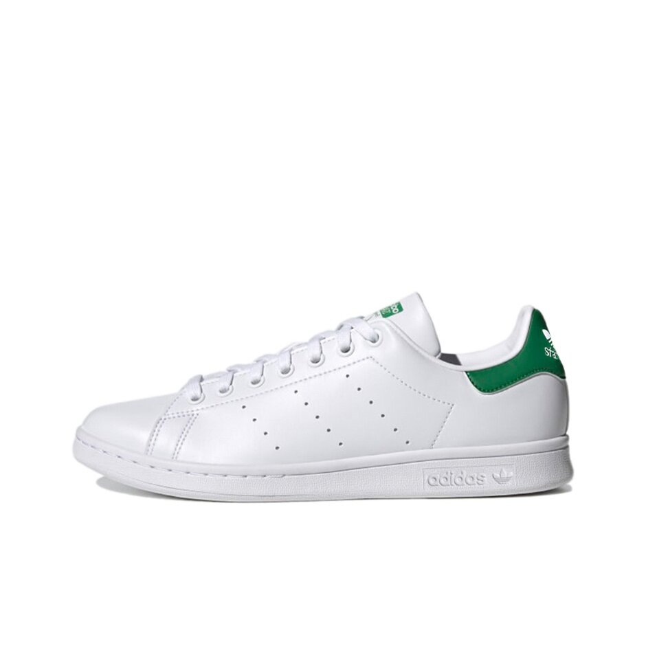 adidas originals STAN SMITH 绿尾防滑减震低帮板鞋男女同款白绿