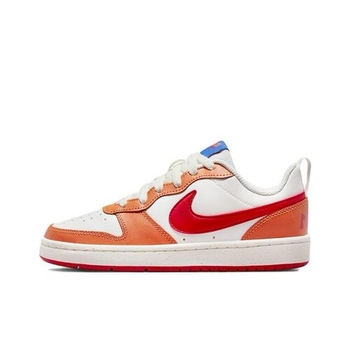 NikeCourt Borough Low 2合成革皮革低帮板鞋白橙色男女同款