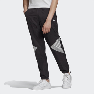 Adidas/阿迪达斯 反光徽标休闲训练运动长裤 男款 黑色GD5804