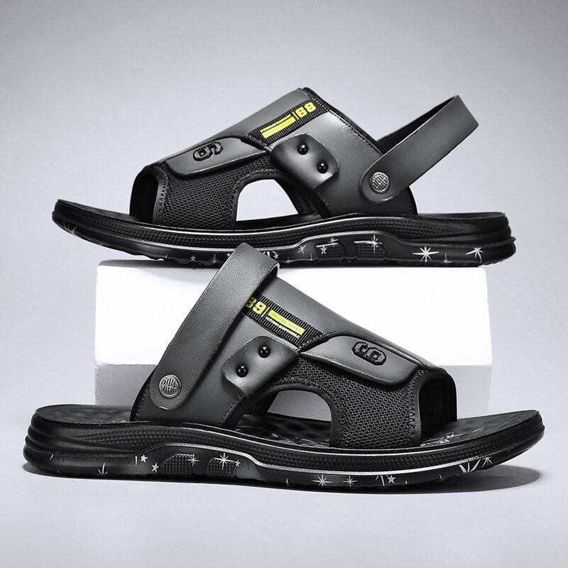 SANDALS MENS SUMMER WEAR NON-SLIP WEARABLE WEARABLE MENS CASUAL SPORTS DRIVING DUAL-PURPOSE BUSINESS SLIPPERS VIETNAM BEACH SHOES