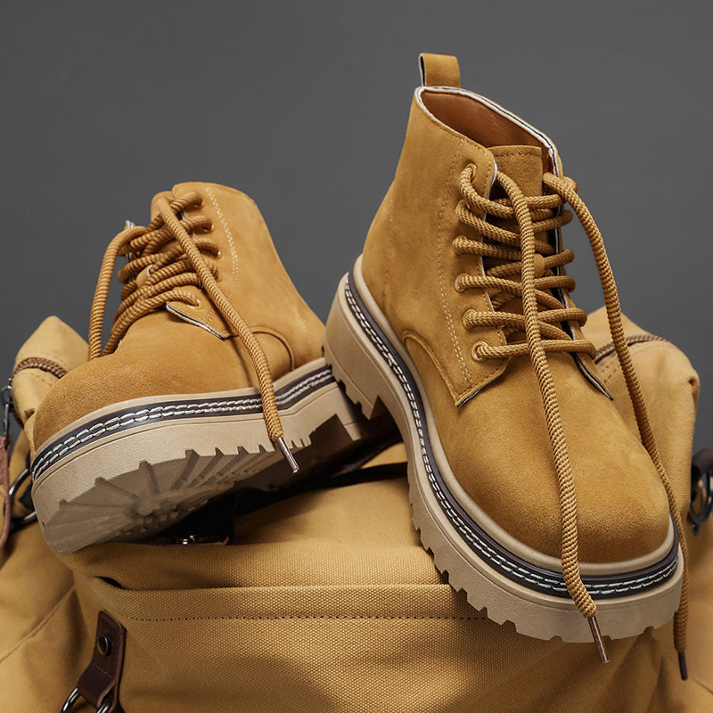 踢不烂马丁靴男冬季高帮防水防滑大黄靴男士户外运动登山工装靴子,流行男鞋,马丁靴,淘宝优惠券,粉丝福利购,淘宝优惠卷