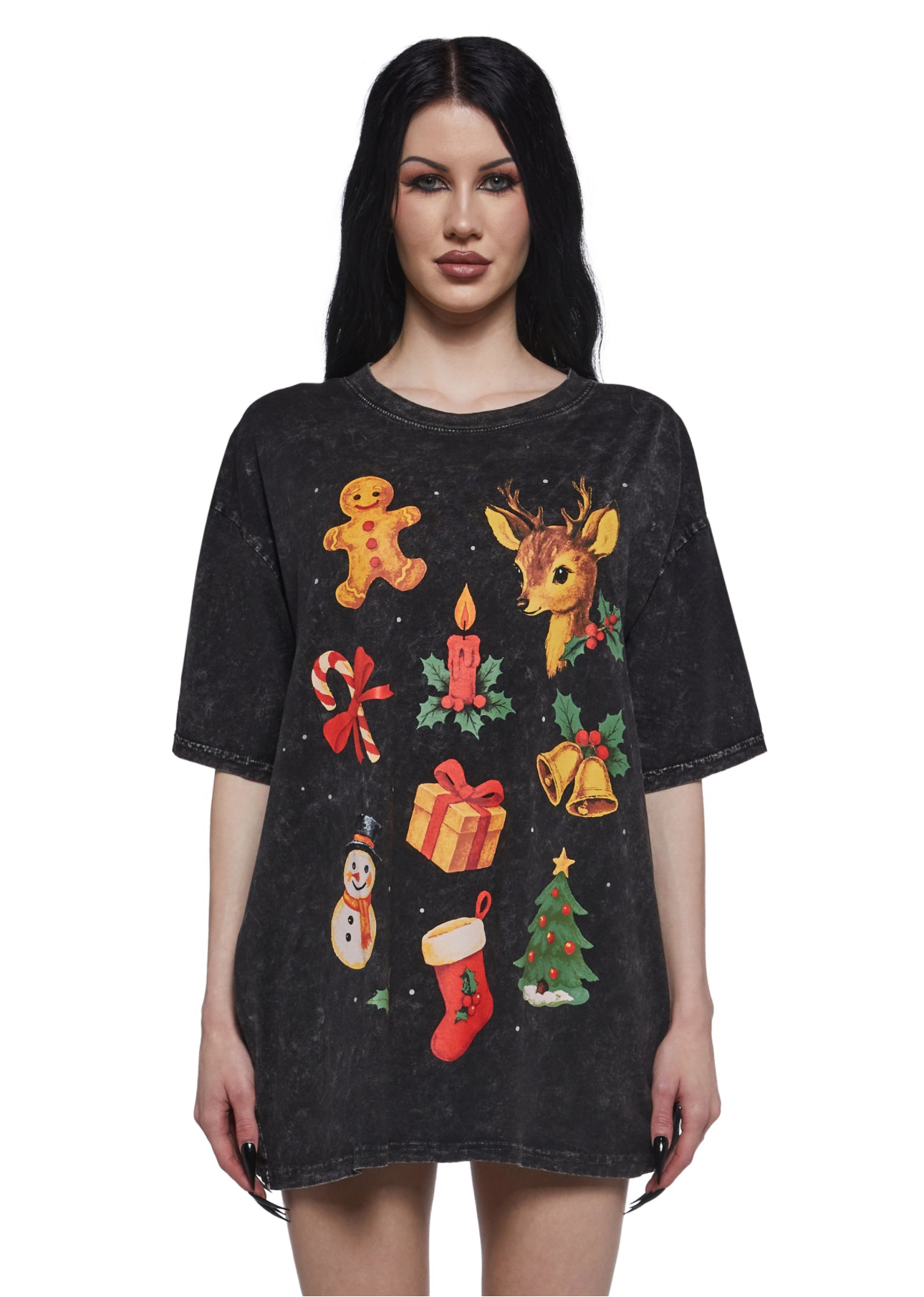 美代 25年11月 新款圣诞 度假风印花圆领短袖t恤