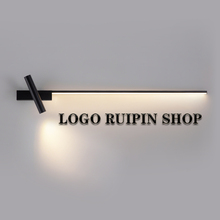 一字壁灯旋转射灯阅读灯极简客厅卧室床头壁灯客厅背景墙店铺LOGO