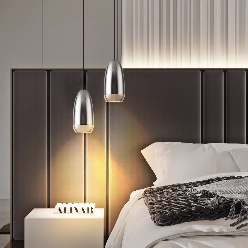 铝材北欧卧室床头可升降小吊灯